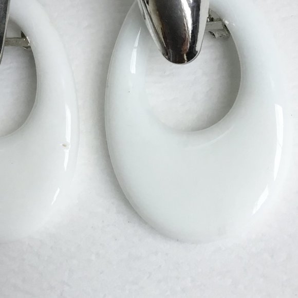 Vintage Interchangeable Yellow Blue Glass Door Knockers Pierced Earrings Set - Picture 5 of 5